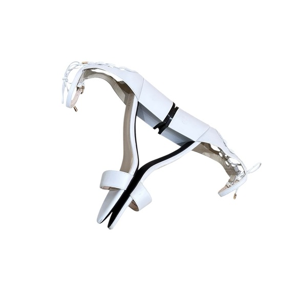 Cole Haan Grand OS off White Block Heel Sandals lace up detail ankle strap 8 - Picture 5 of 11